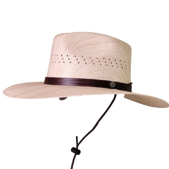 American Hat Makers Wide Brim Straw Sun Hat Small Women Barcelona Western Cowboy main image 10